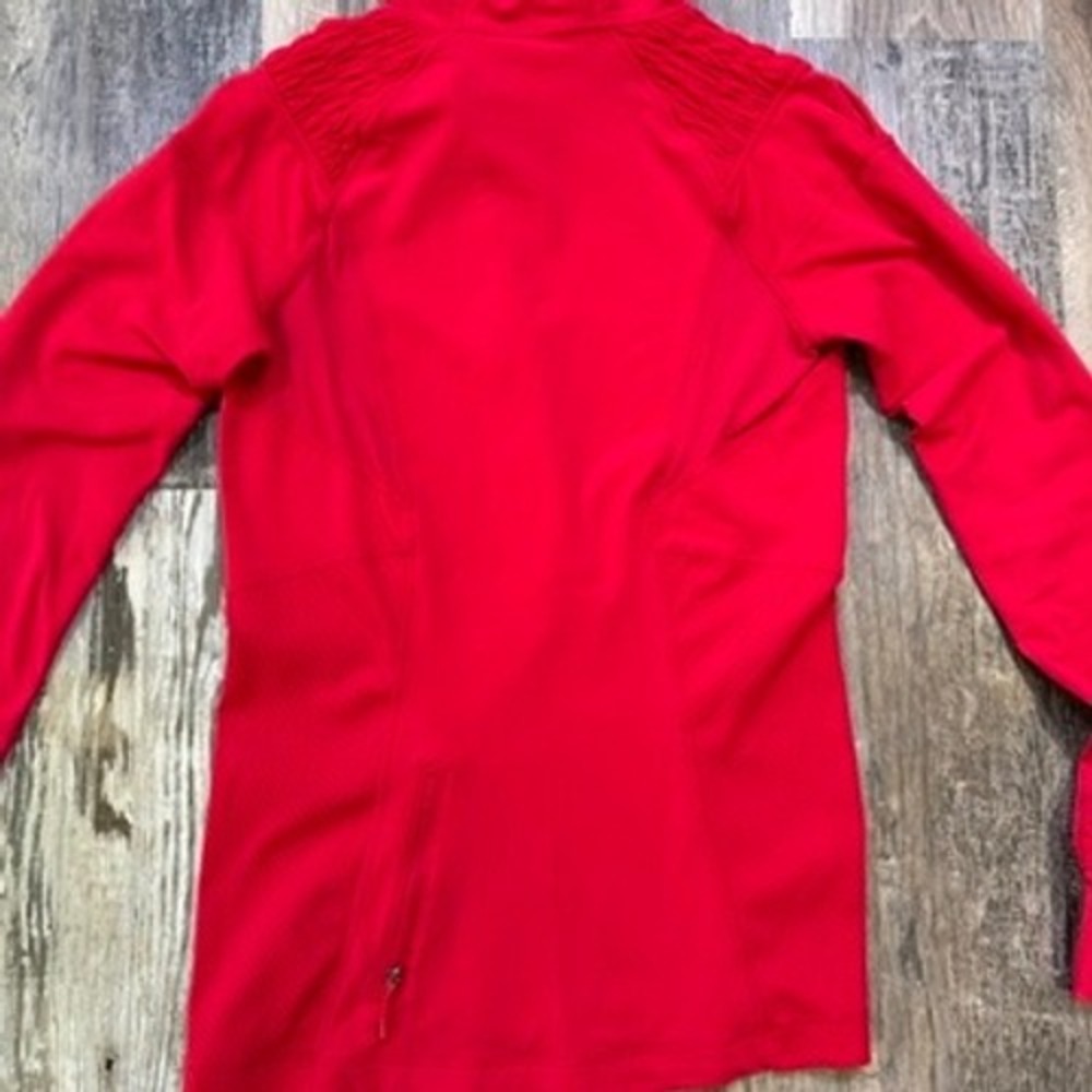 Lululemon Run For It Pullover Women 8 Currant Red Cross Train Pony Tail Hood - Picture 8 of 14